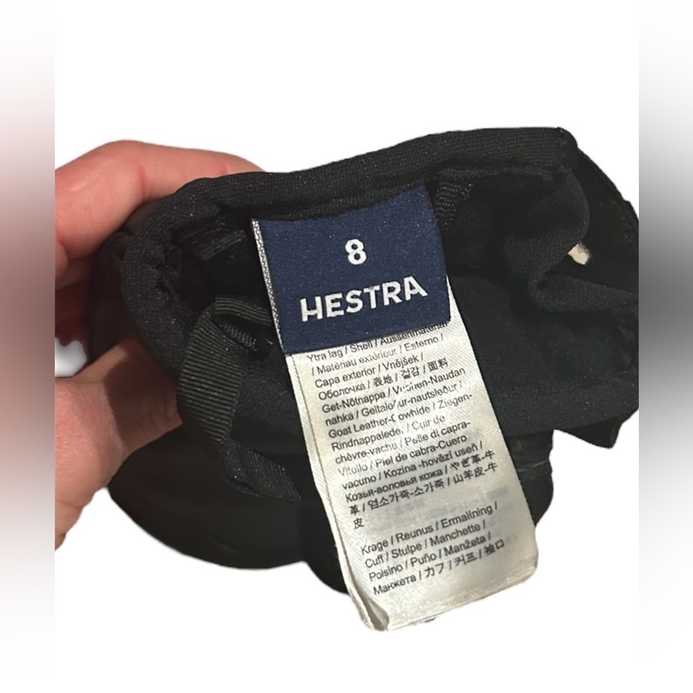 Hestra Men's Freeride Black Leather CZone Mitt Ski Gloves Sz 8. - Picture 7 of 7